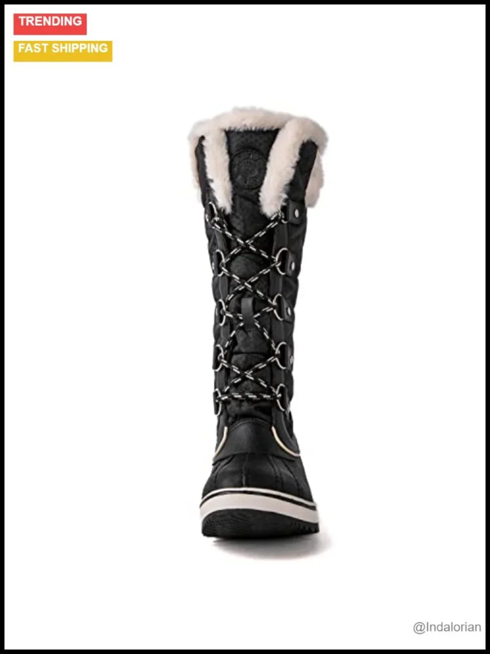 Mid-Calf Winter Snow Boots with Faux Fur Lining, Waterproof, Non-Slip Sole